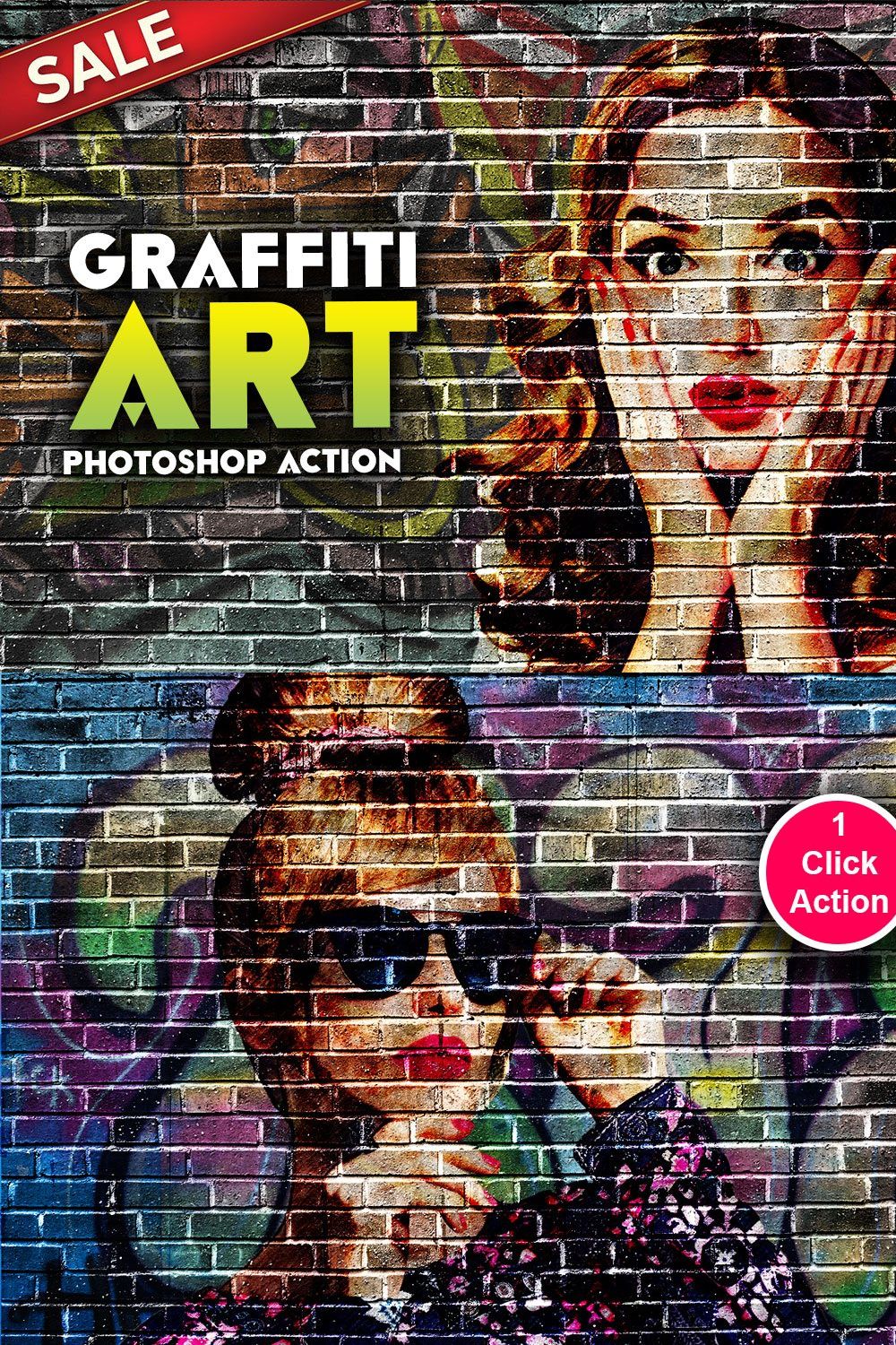Graffiti Art Photoshop Action pinterest preview image.