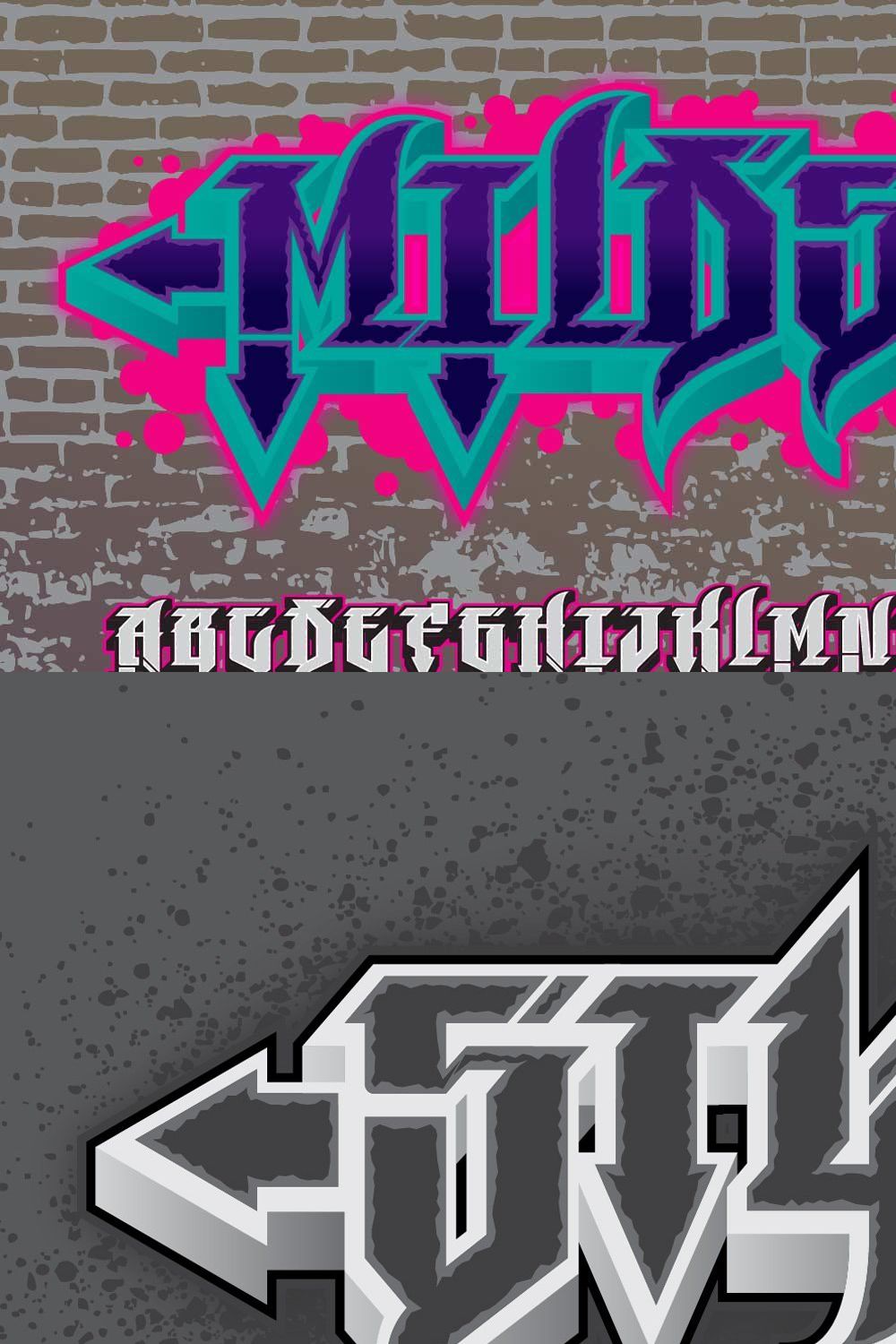 Graffiti Fonts | MildStyle pinterest preview image.