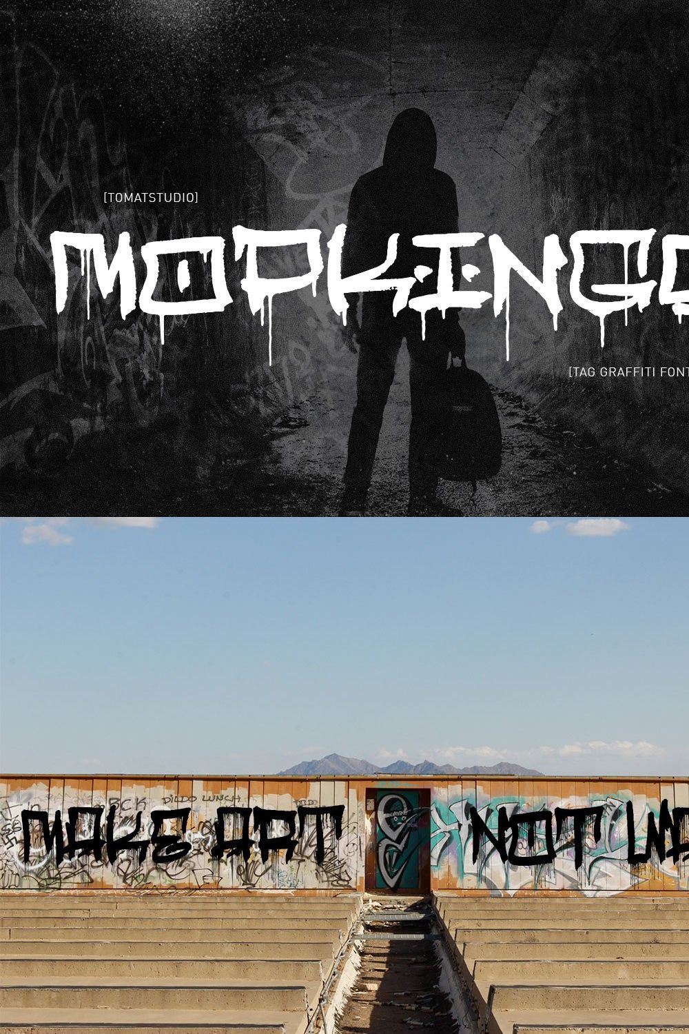 Graffiti Inspired Fonts | Mopkings pinterest preview image.