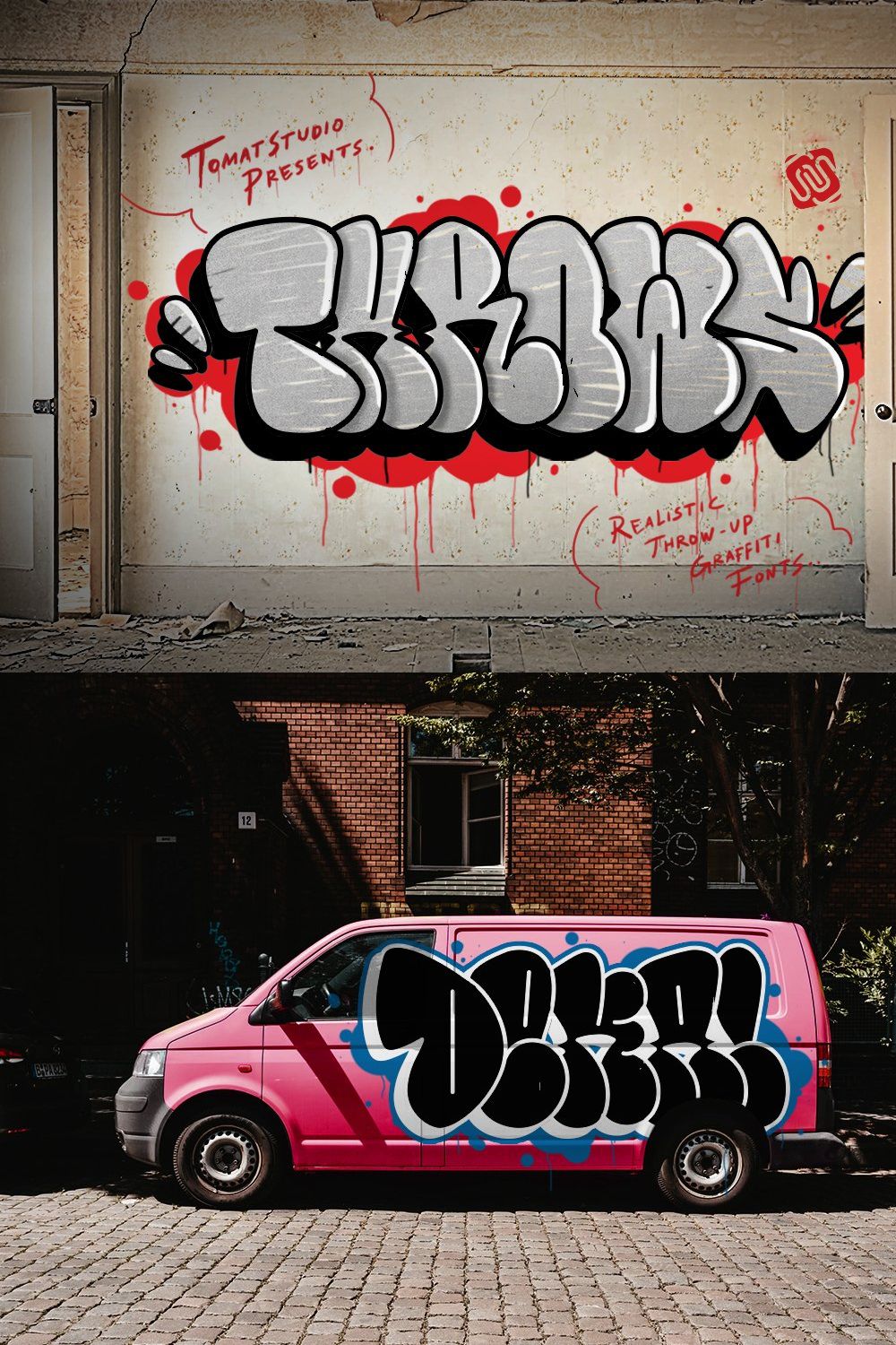 Graffiti Inspired Fonts | Throws pinterest preview image.