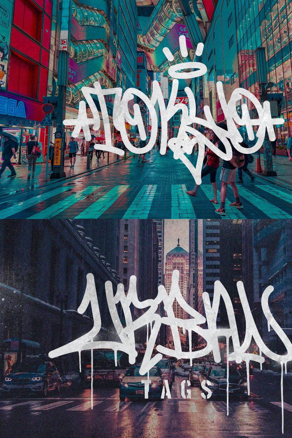 Graffiti Inspired Fonts | Urban Tags pinterest preview image.