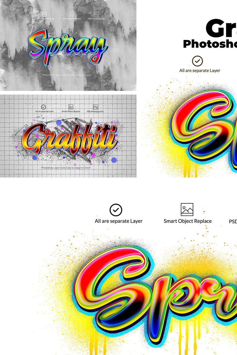 Graffiti Layer Styles pinterest preview image.