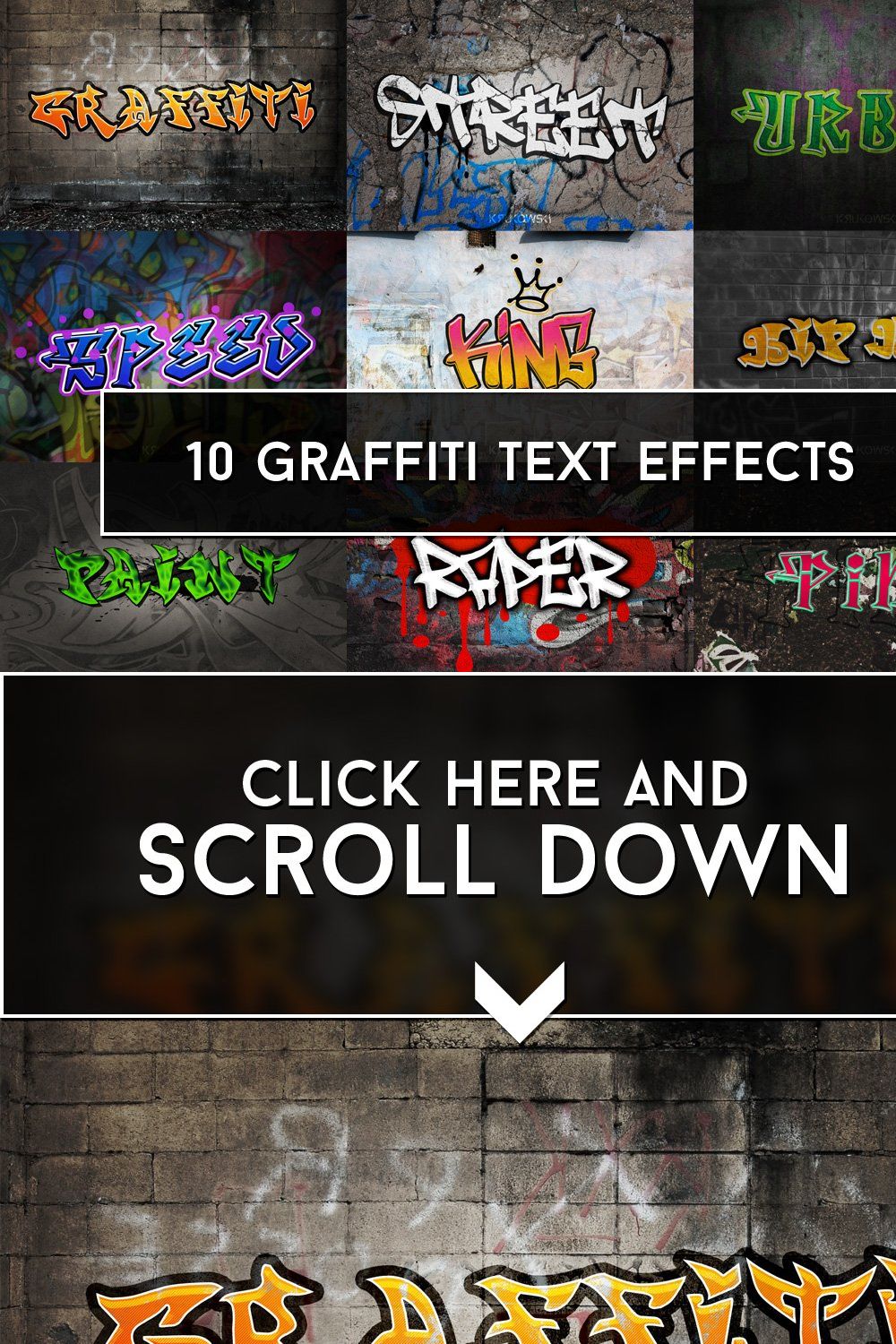 Graffiti Text Effects pinterest preview image.