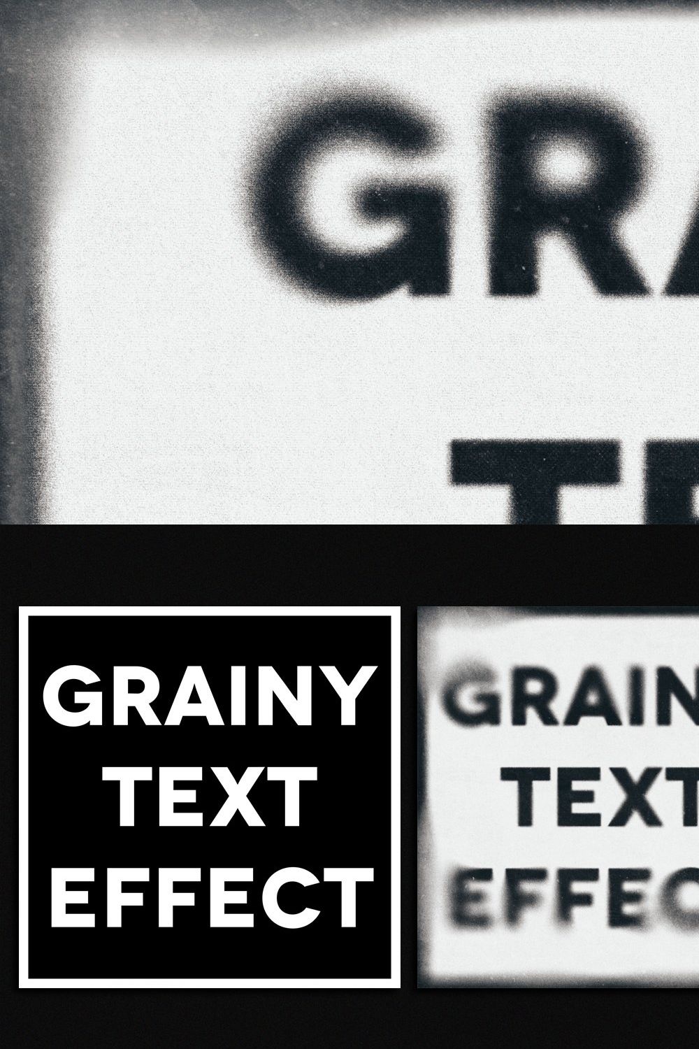 Grainy Text Effect pinterest preview image.