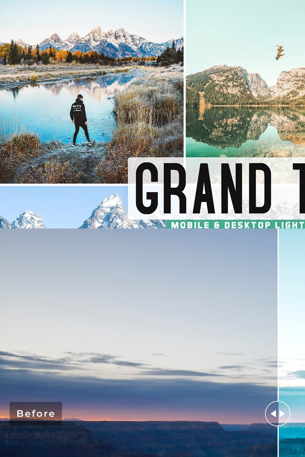 Grand Teton Pro Lightroom Presets pinterest preview image.