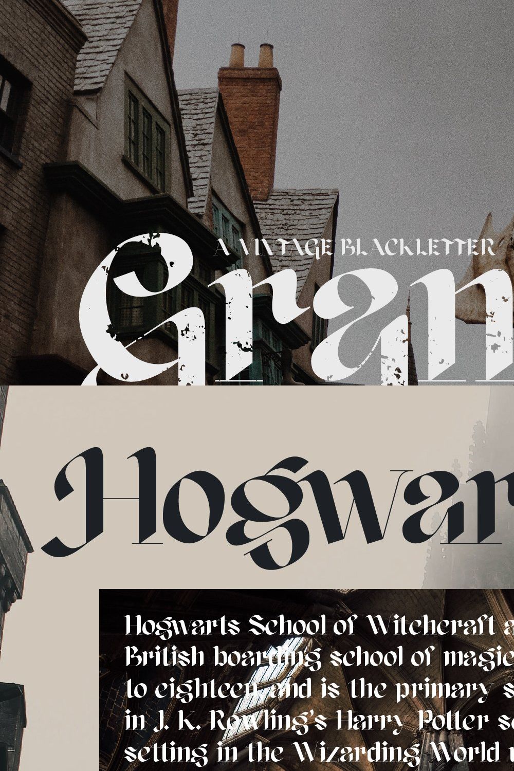 Granger - Vintage Blackletter pinterest preview image.