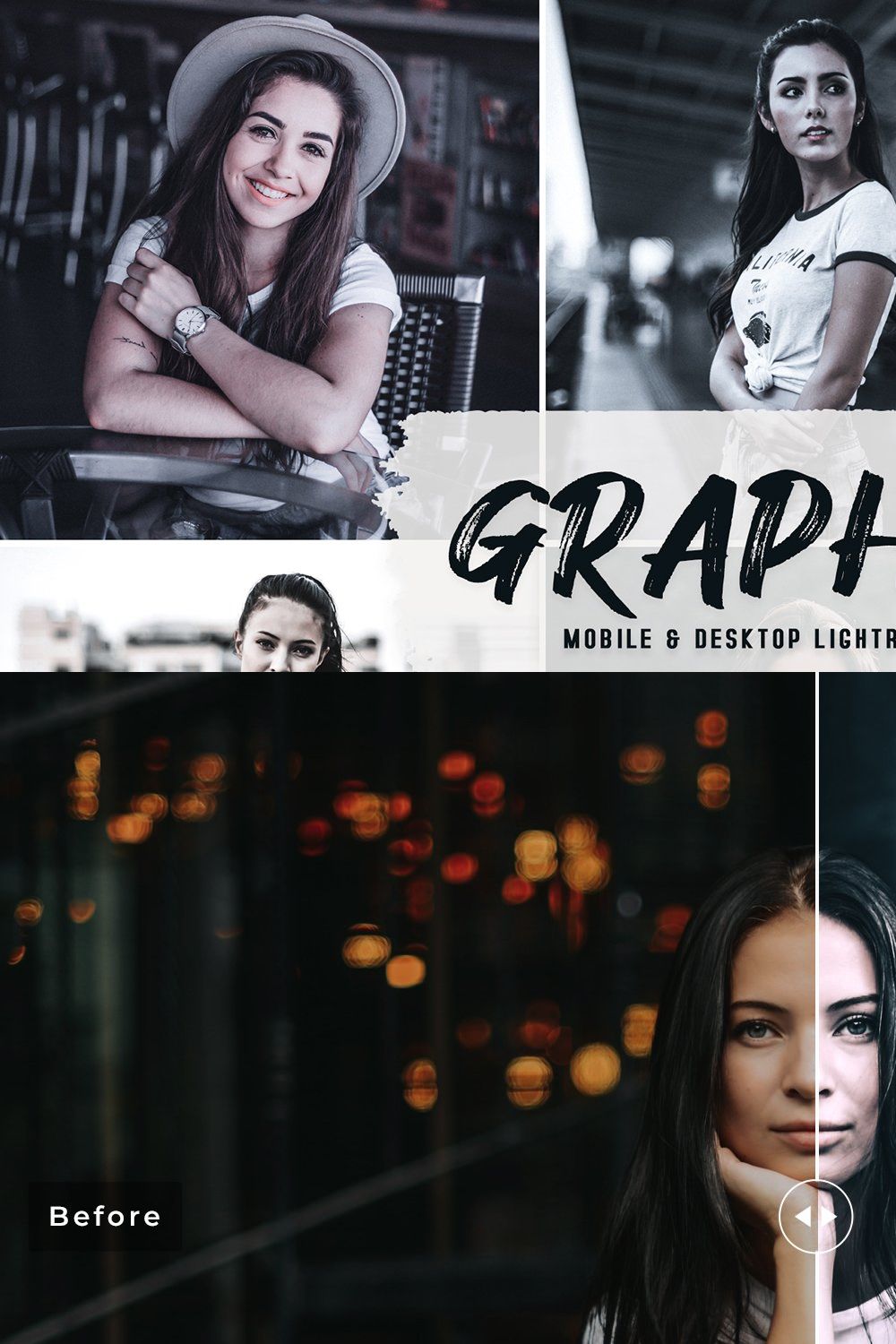 Graphite Pro Lightroom Presets pinterest preview image.