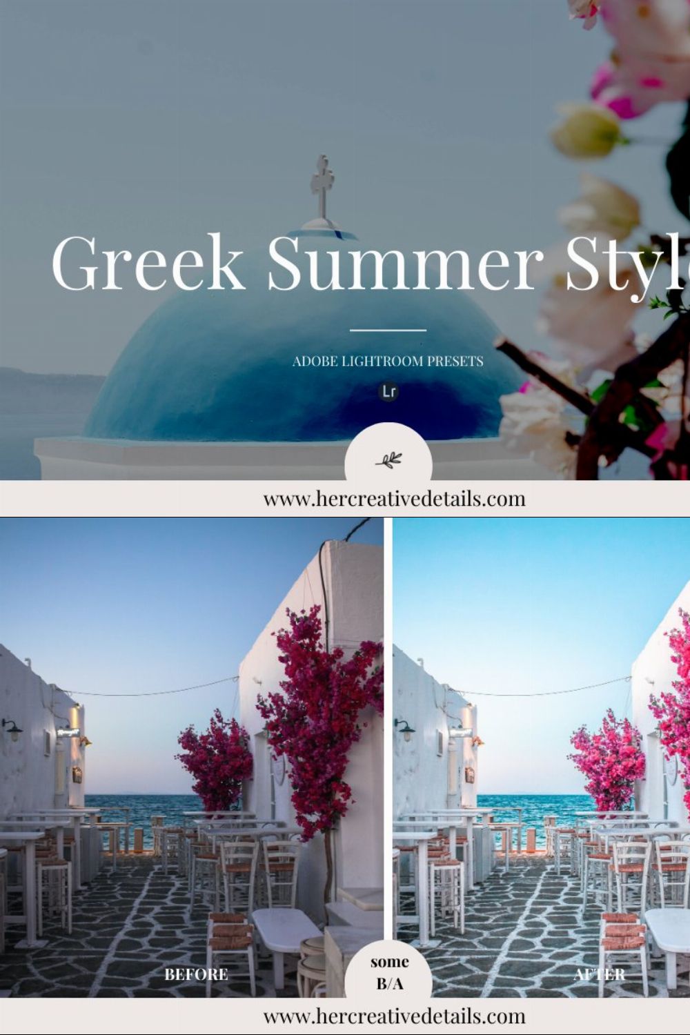 Greek summer style - Set of 3 preset pinterest preview image.