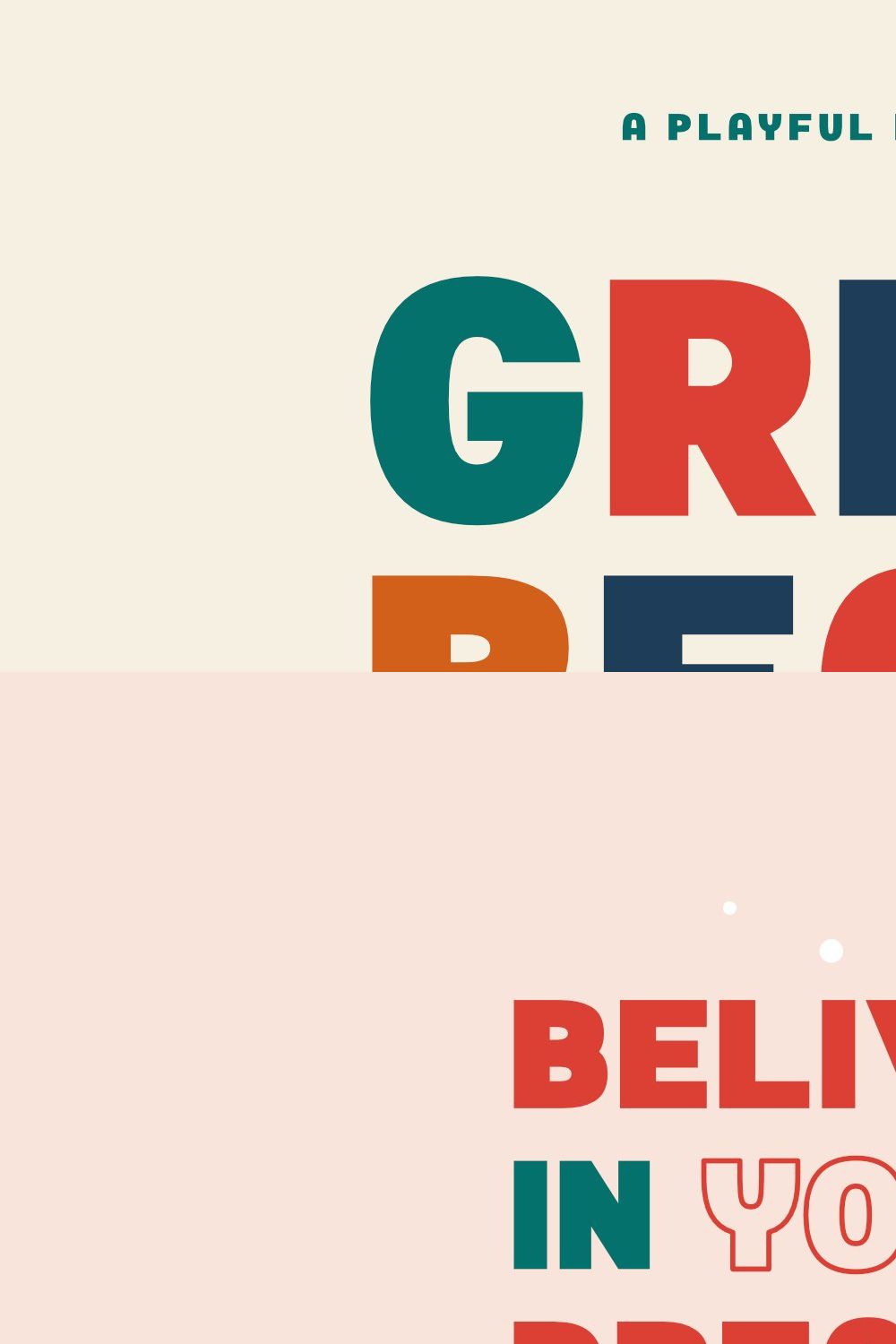 GREY BEAR A PLAYFUL FONT pinterest preview image.