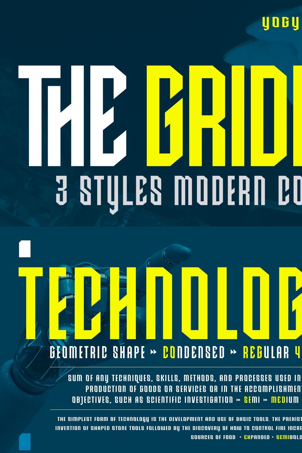 Gridio Font Display pinterest preview image.