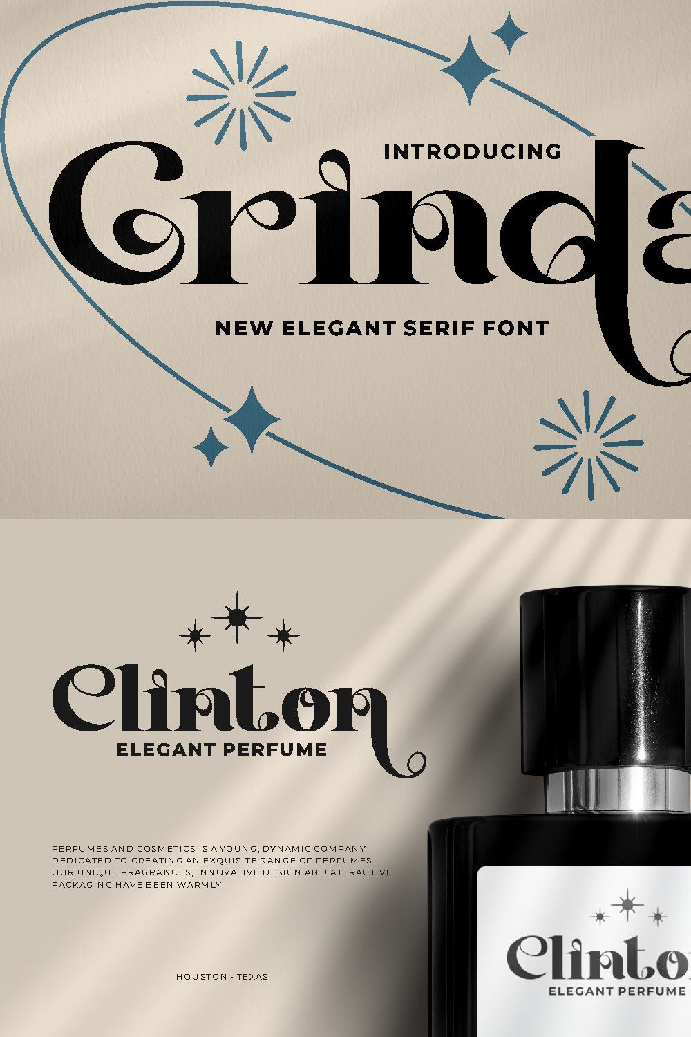 Grinda - Elegant Serif Font pinterest preview image.