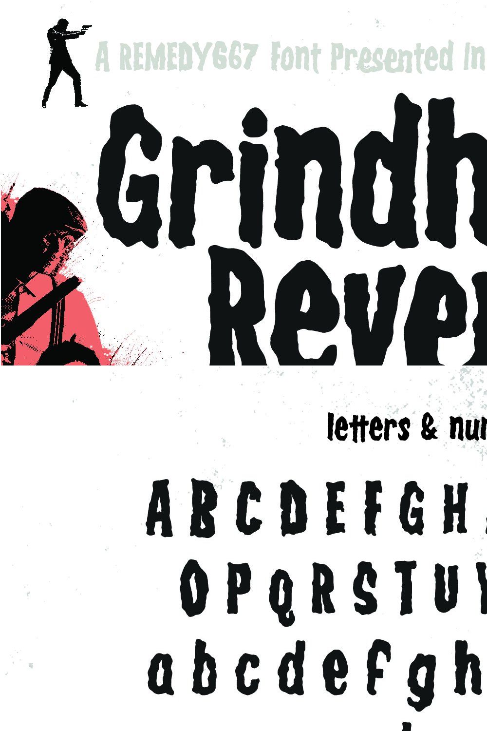 Grindhouse Revenge - Font pinterest preview image.