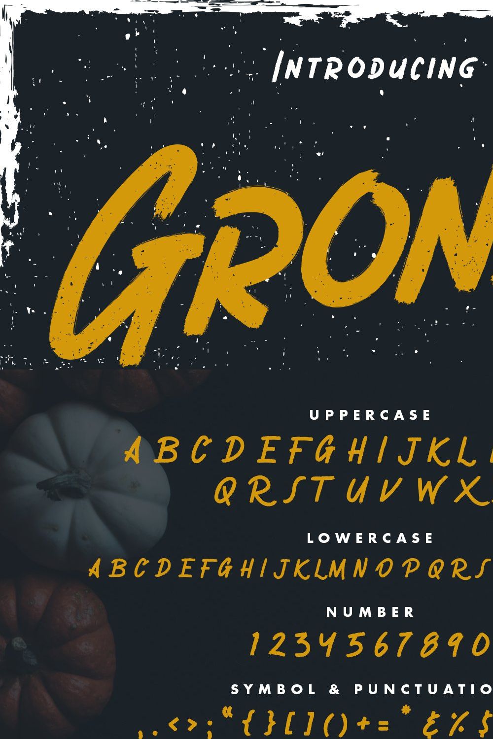 Gronzy - Brush Font pinterest preview image.
