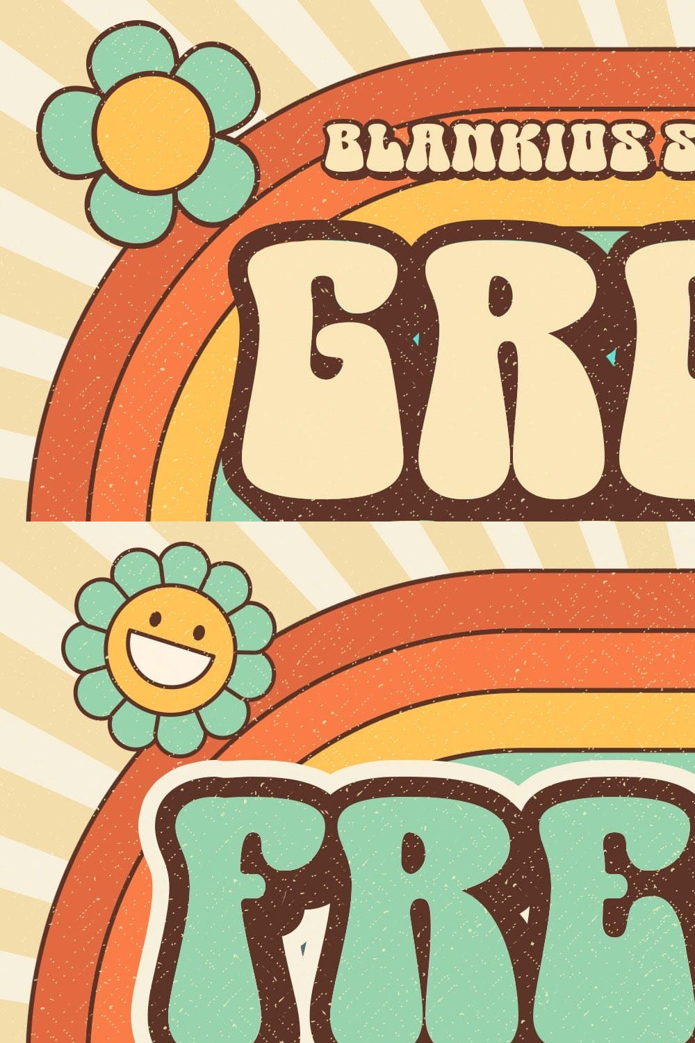 Groovy Beach a Retro Groovy Font pinterest preview image.