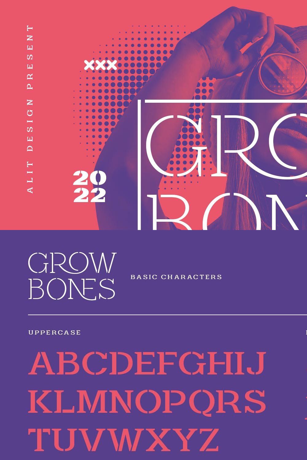 Grow Bones Family Stencil Font pinterest preview image.