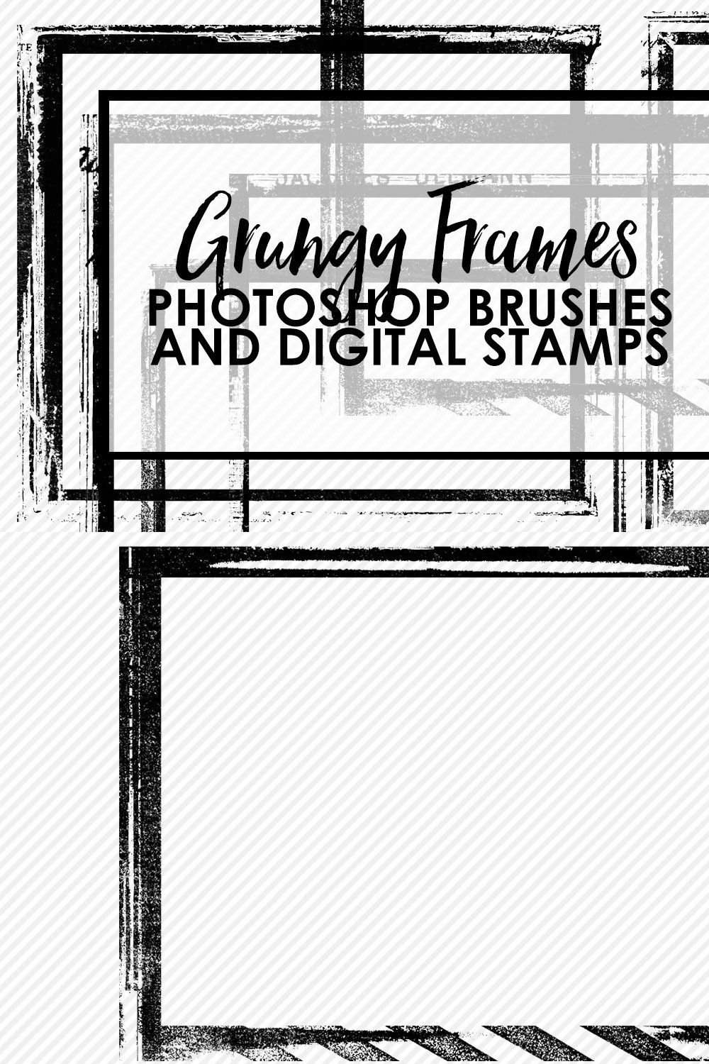 Grungy Frames Brushes pinterest preview image.