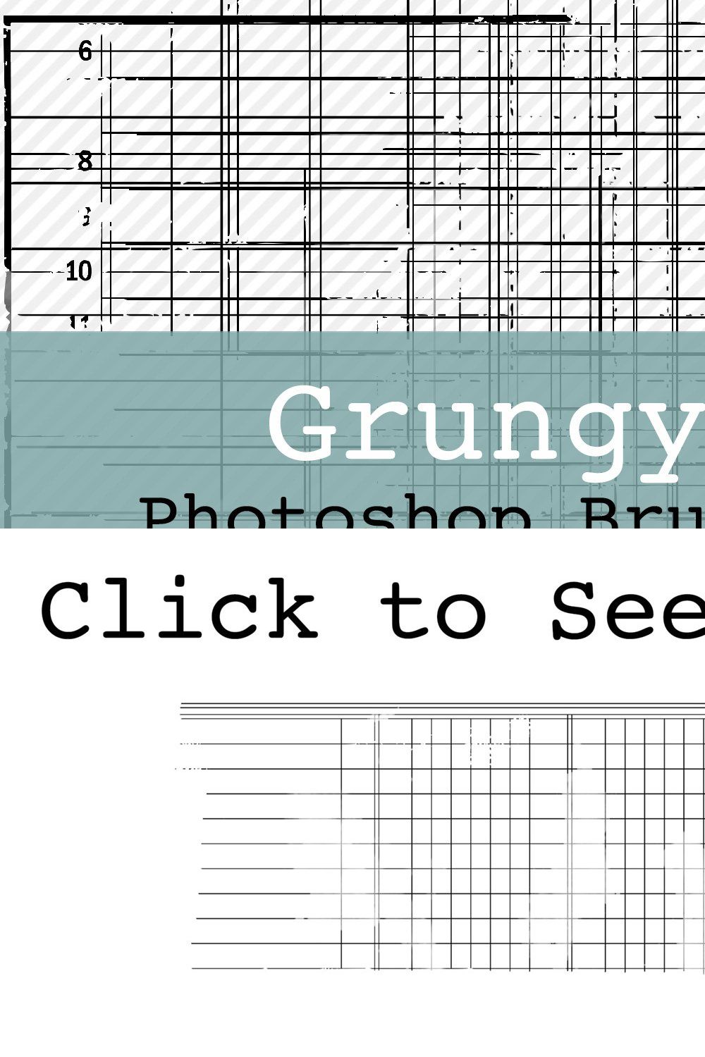 Grungy Grids PS Brushes & Stamps pinterest preview image.