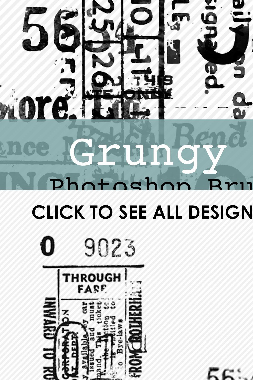 Grungy Tickets PS Brushes & Stamps pinterest preview image.