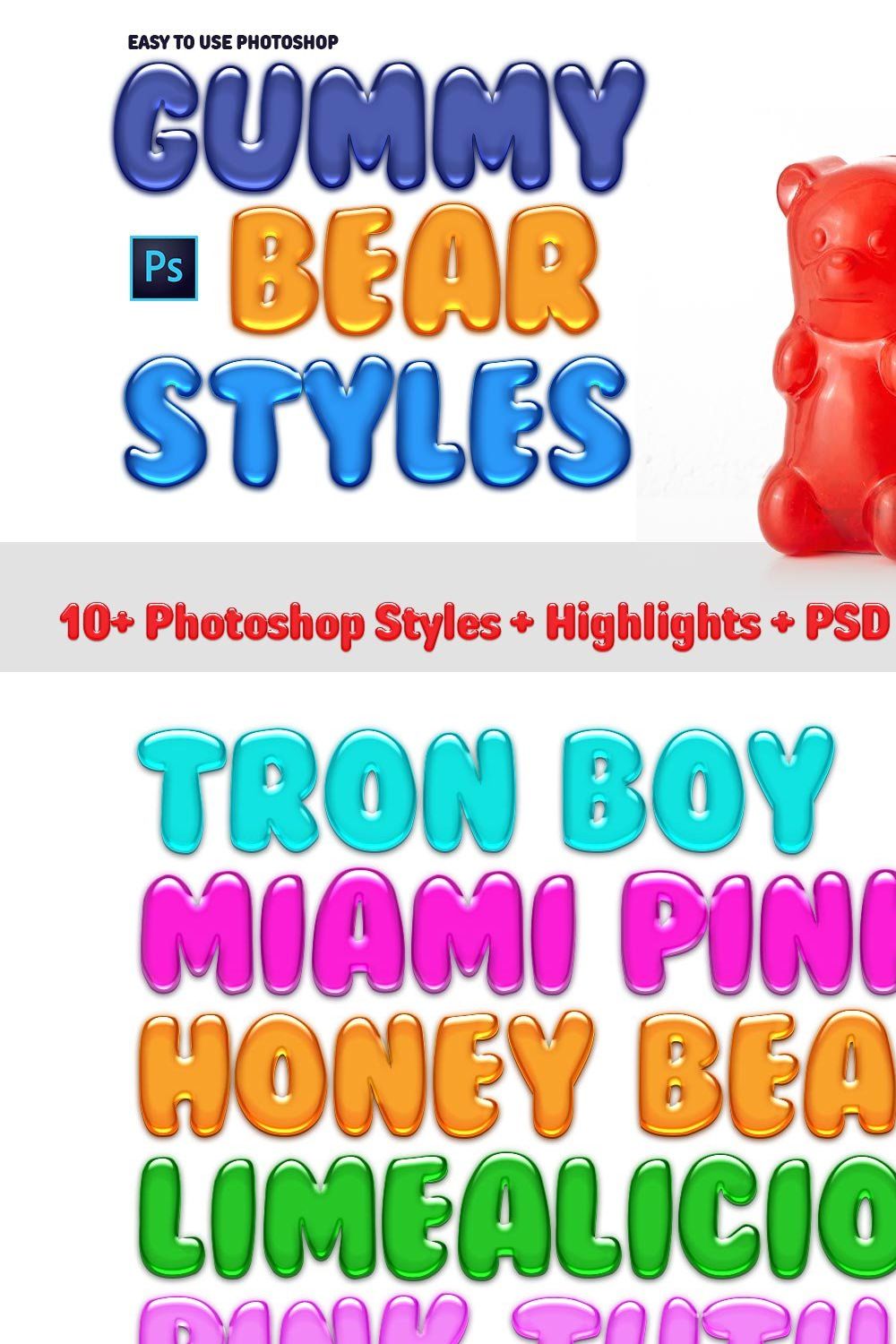 Gummy Bear Styles pinterest preview image.