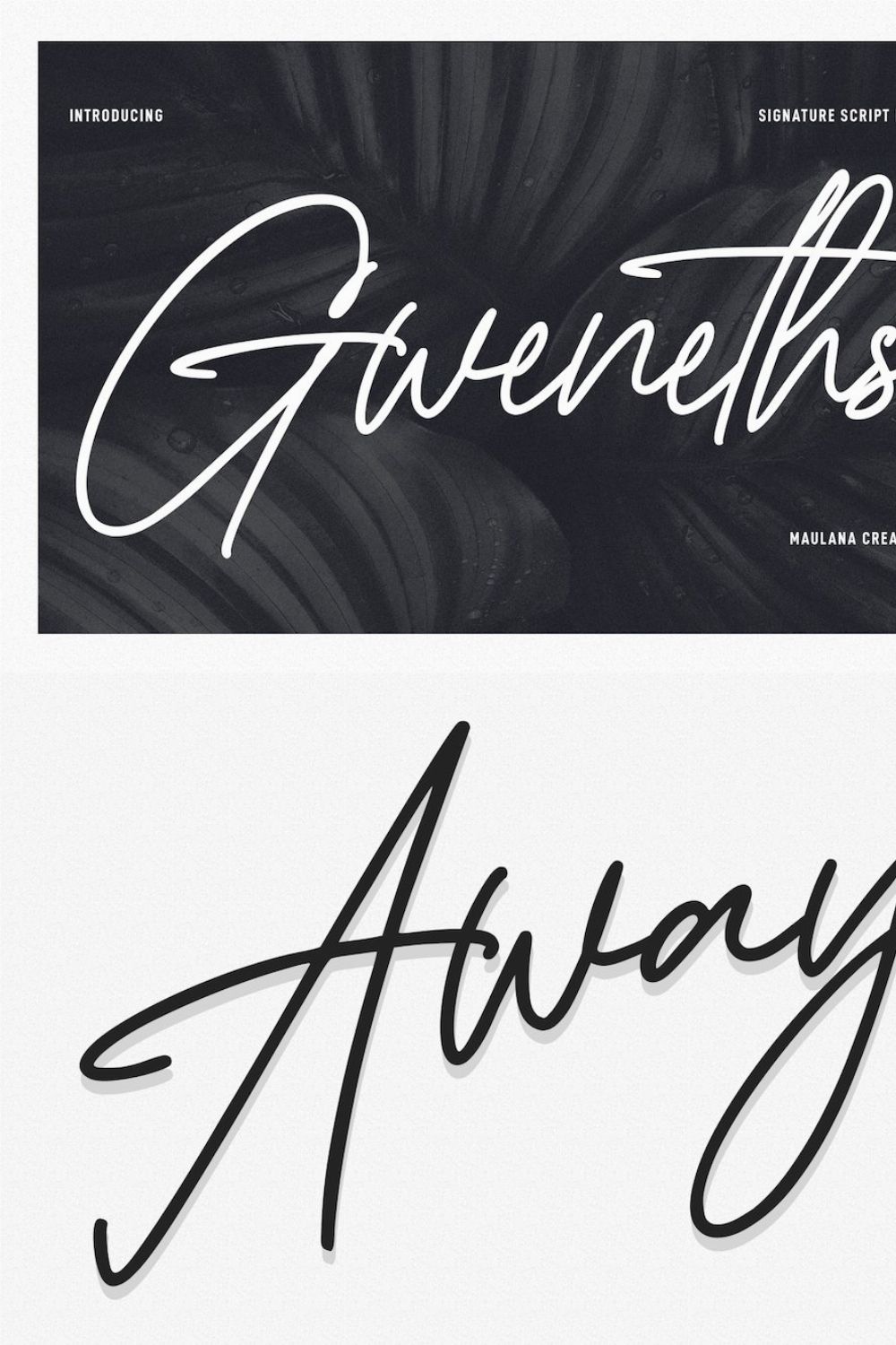 Gweneths Signature Script Font pinterest preview image.