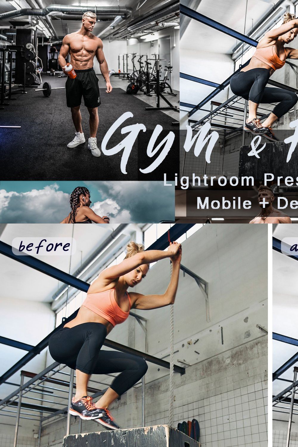 Gym & Fitness | Lightroom Presets pinterest preview image.