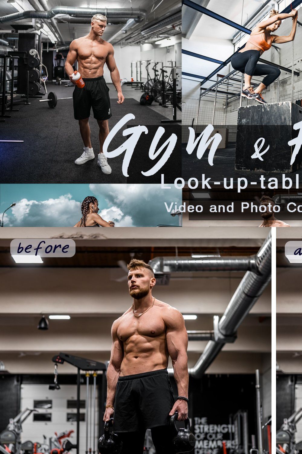Gym & Fitness - Sports Video LUTs pinterest preview image.