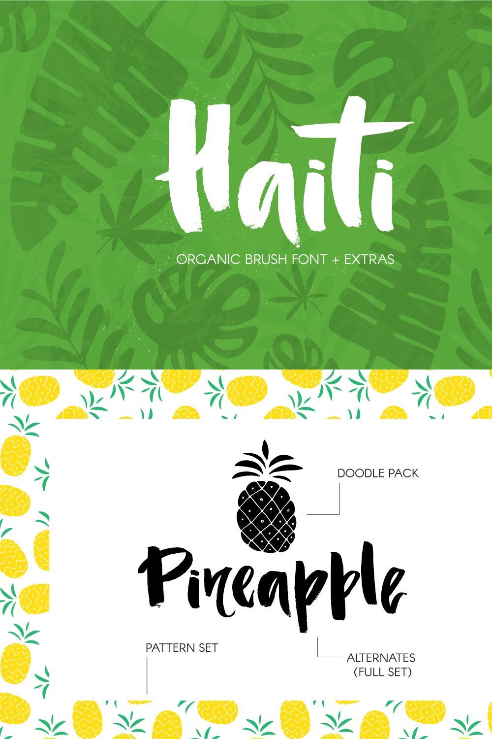 Haiti Organic Brush Font +Extras pinterest preview image.