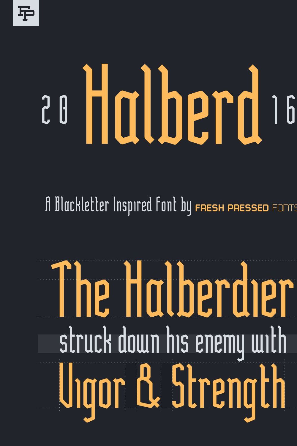Halberd Display Font pinterest preview image.