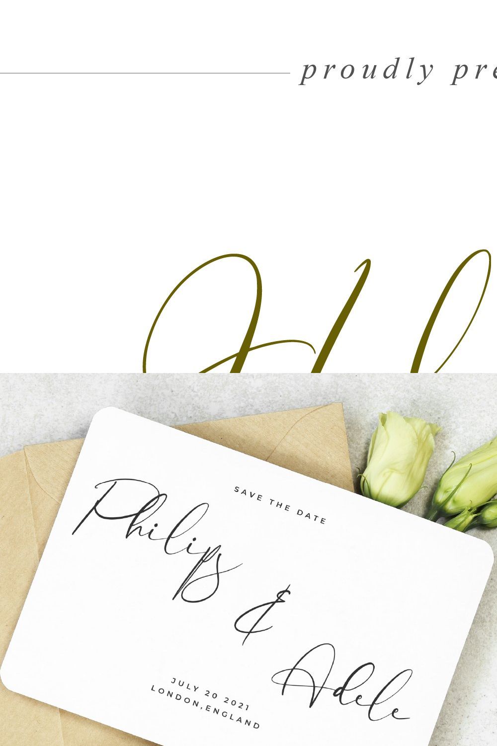 Halestond - Wedding Script Font pinterest preview image.