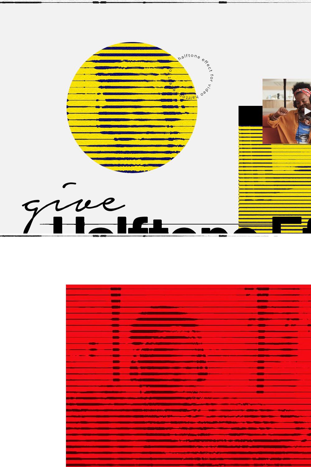 Halftone Effect for video pinterest preview image.