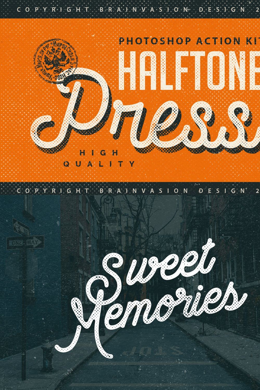 Halftone Press - Photoshop Kit pinterest preview image.