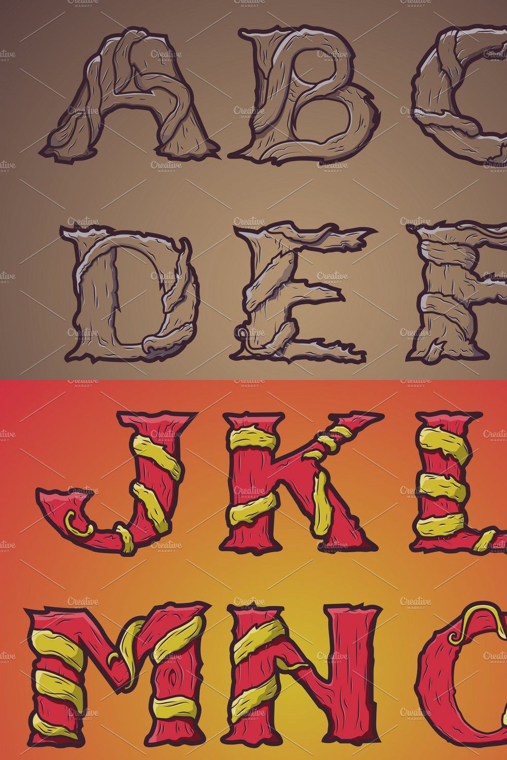 Halloween Font pinterest preview image.