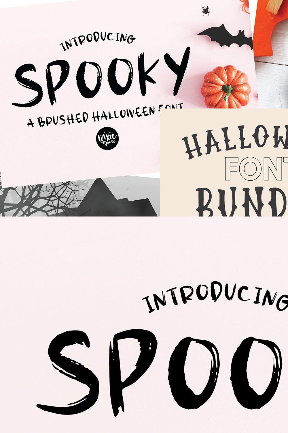 Halloween Font Bundle - .OTF Fonts pinterest preview image.