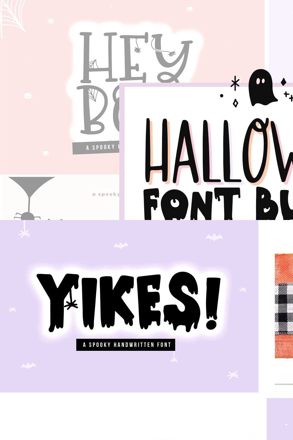 Halloween Font Bundle pinterest preview image.