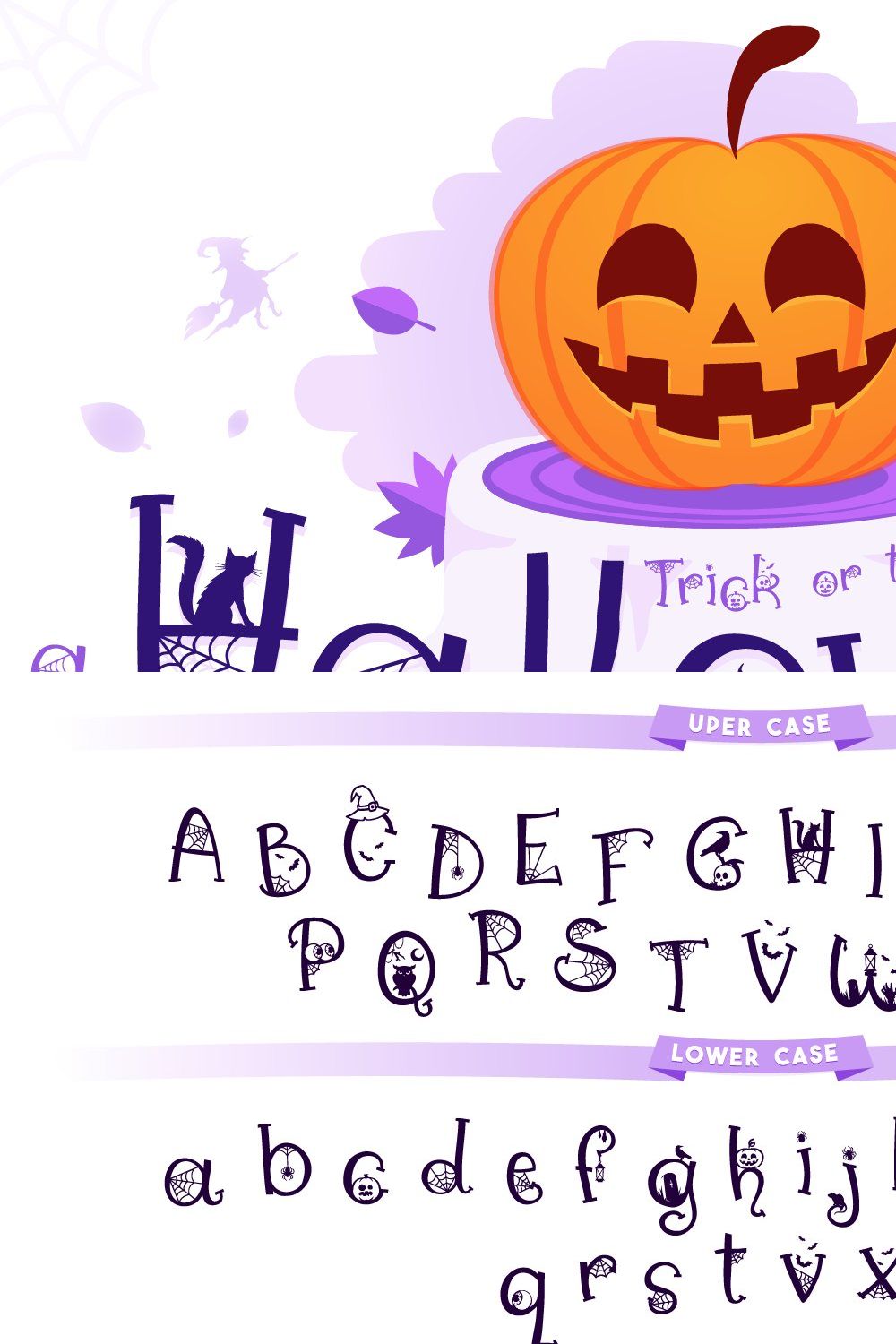 Halloween Font - Trick or Treat pinterest preview image.