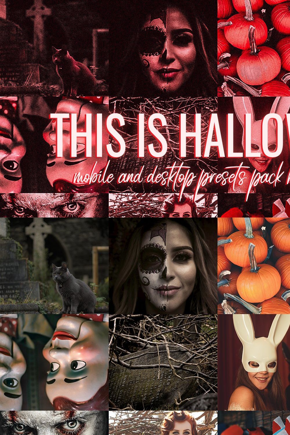 Halloween Lightroom presets pinterest preview image.