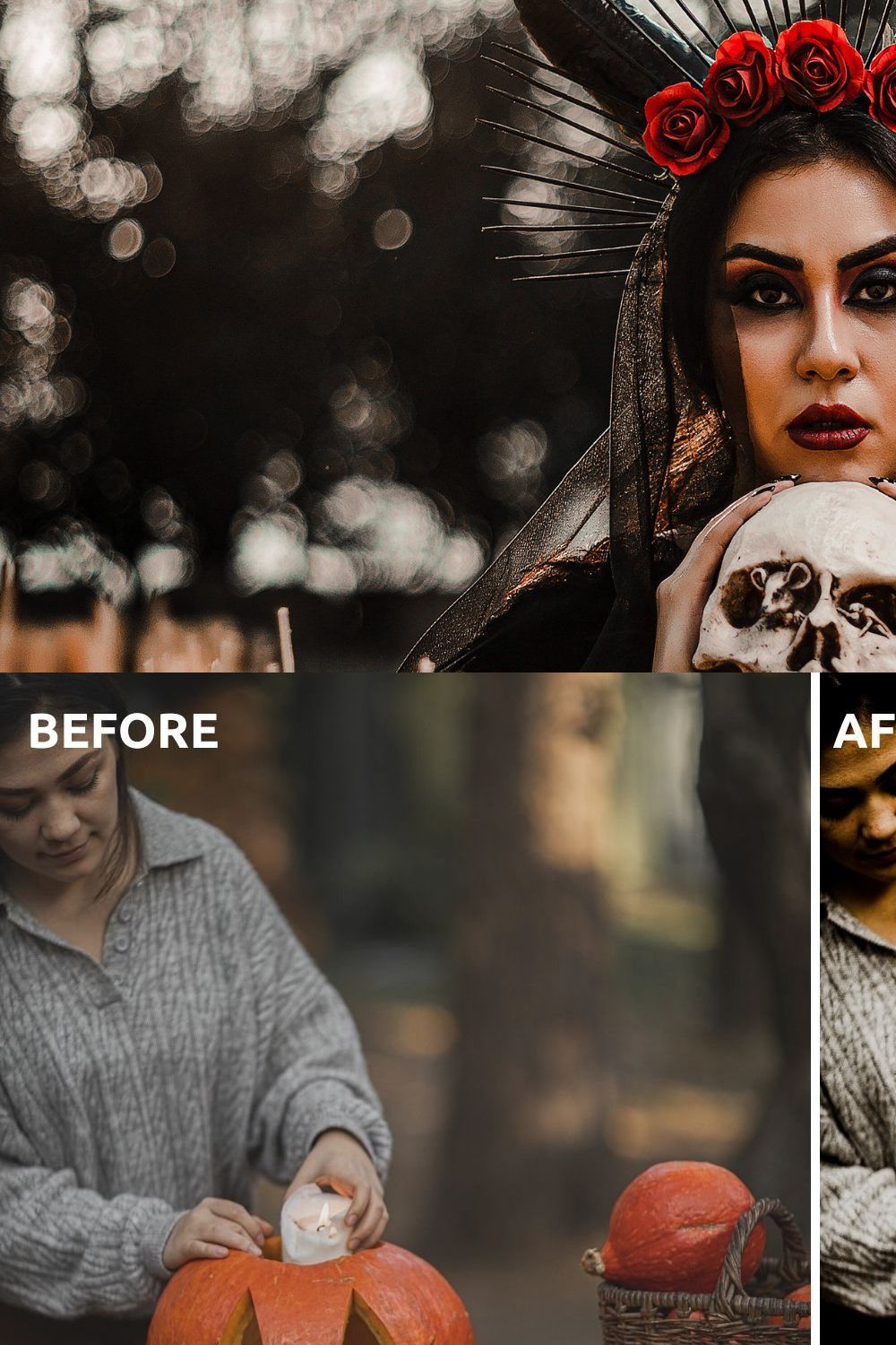 Halloween Lightroom Presets pinterest preview image.