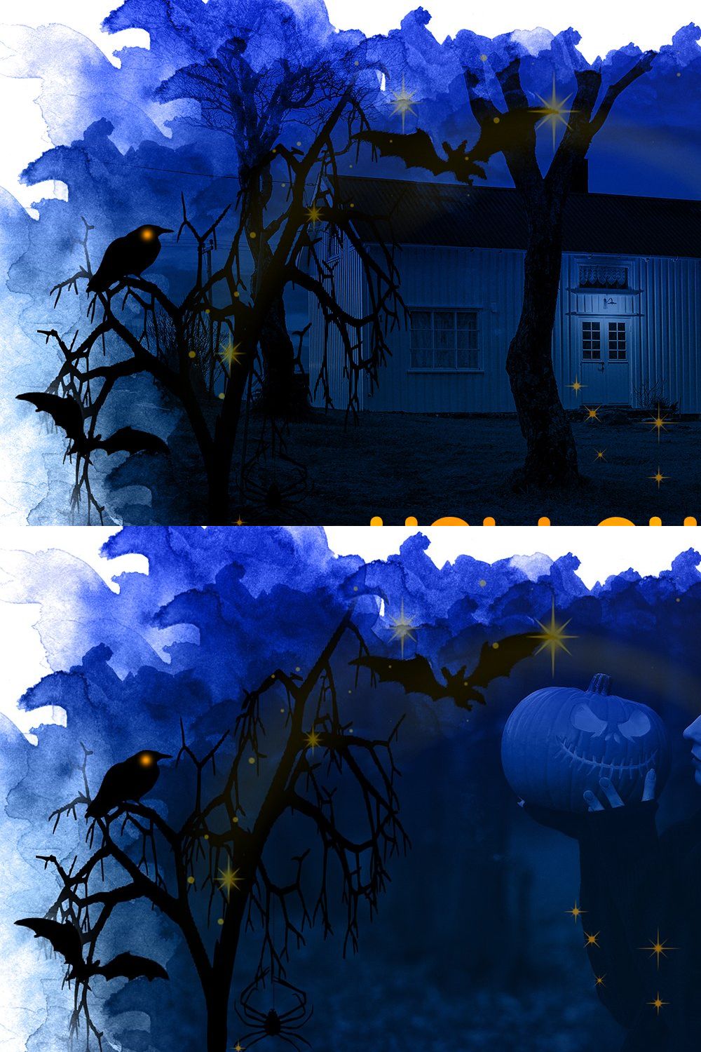 Halloween Photoshop Effect pinterest preview image.