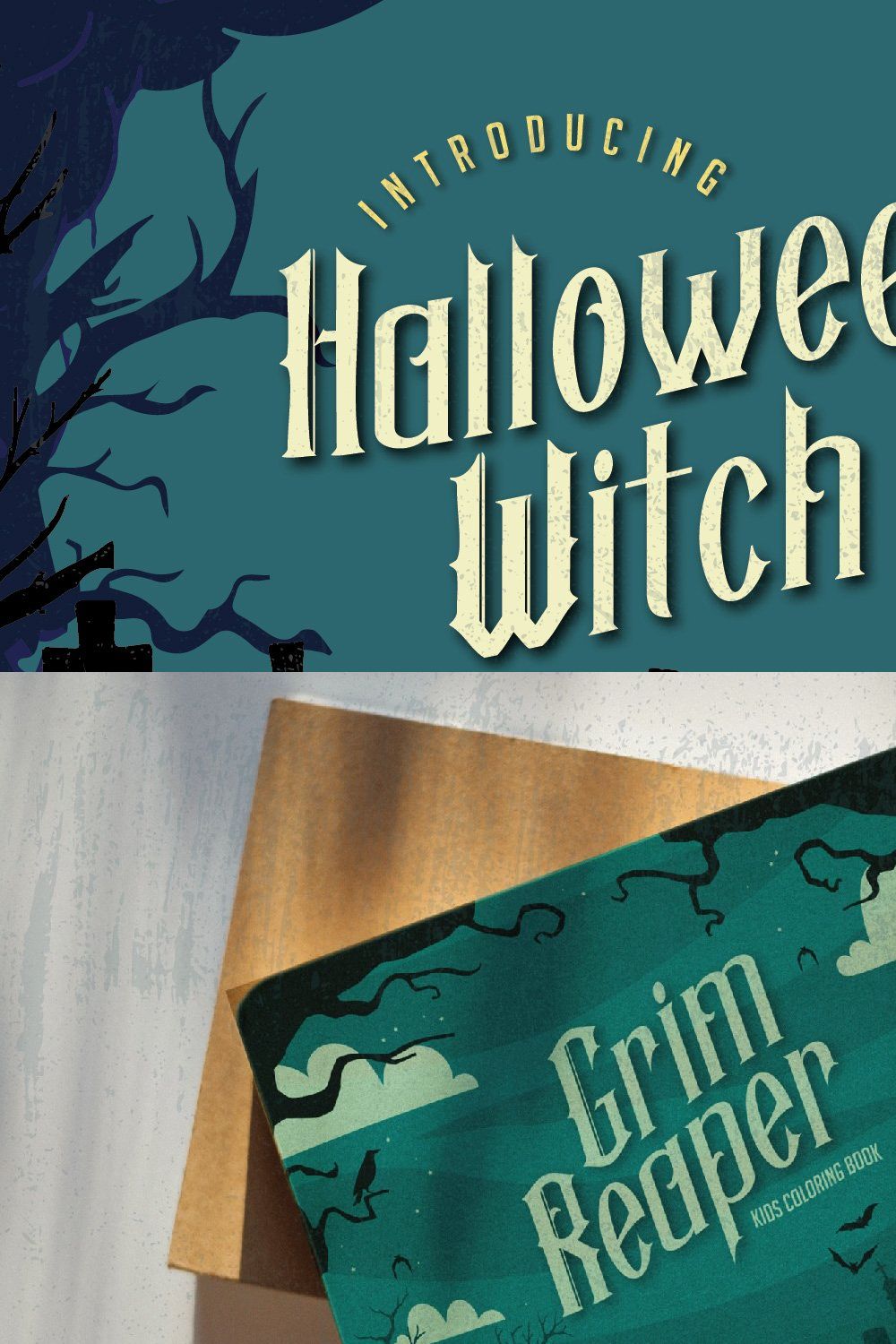 Halloween Witch - Spooky Font pinterest preview image.