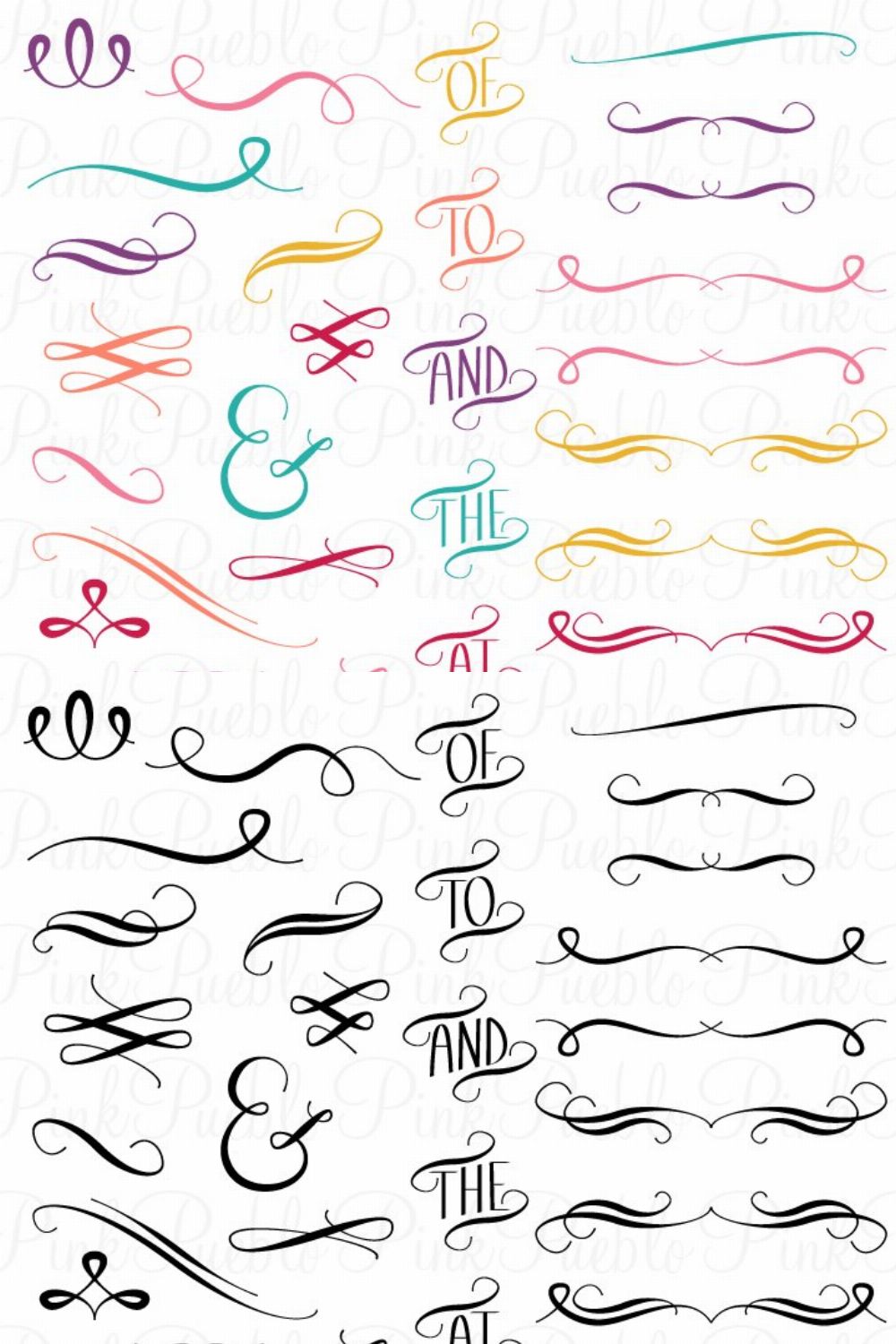 Hand Drawn Flourishes PS Brushes pinterest preview image.