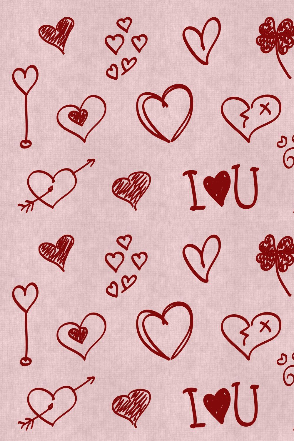 Hand Drawn Heart Shapes pinterest preview image.