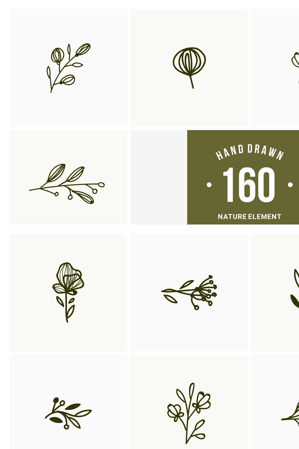 hand drawn natural element pinterest preview image.