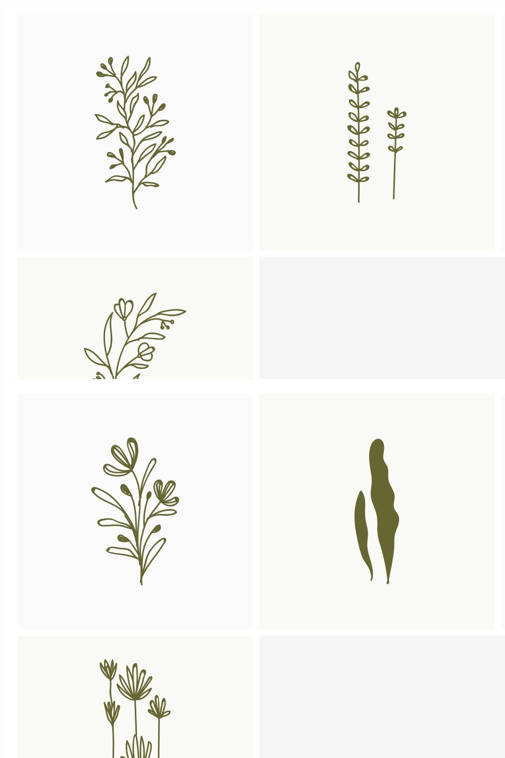 hand drawn nature element pinterest preview image.