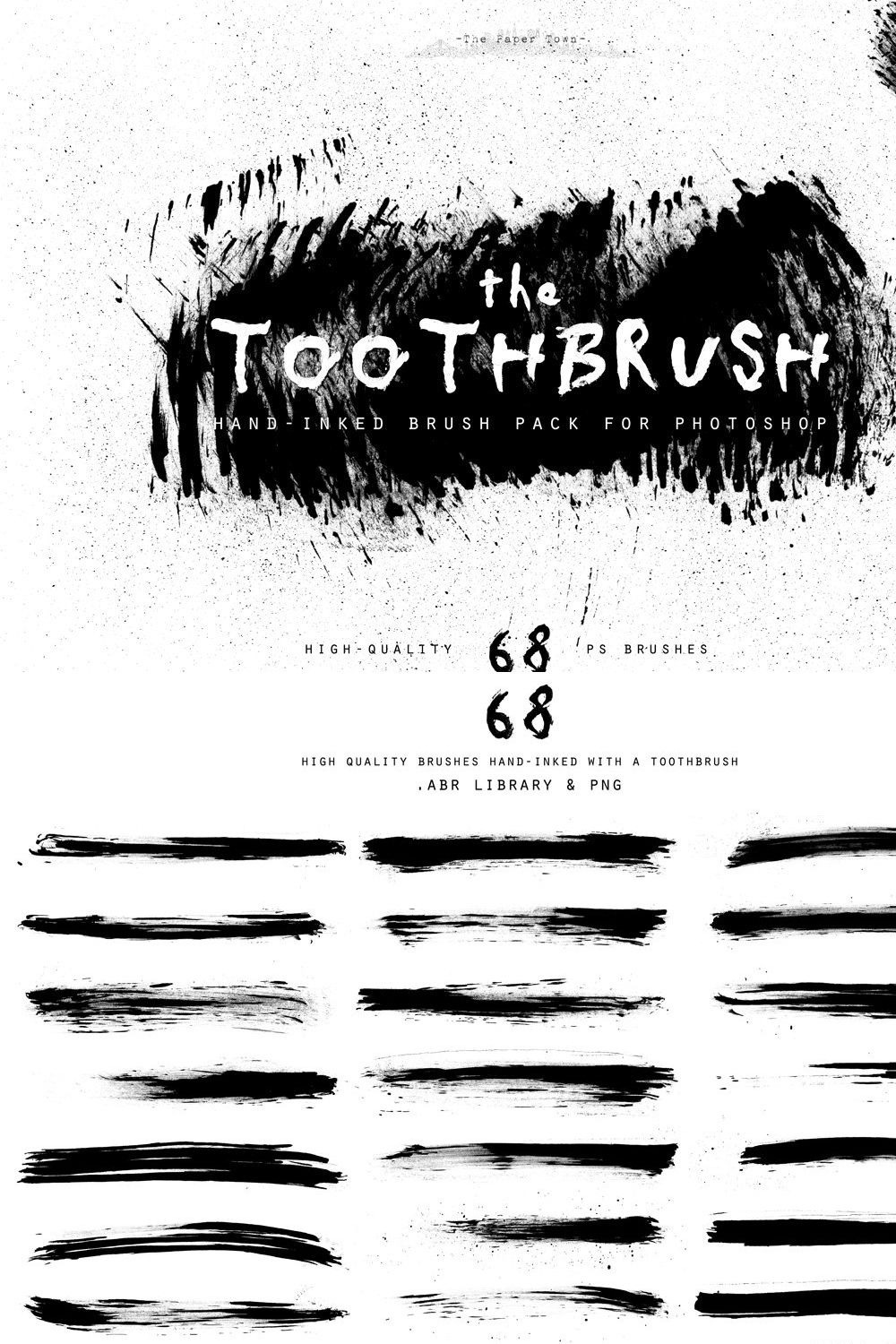 Hand-Inked ToothBrush PS Brushes pinterest preview image.