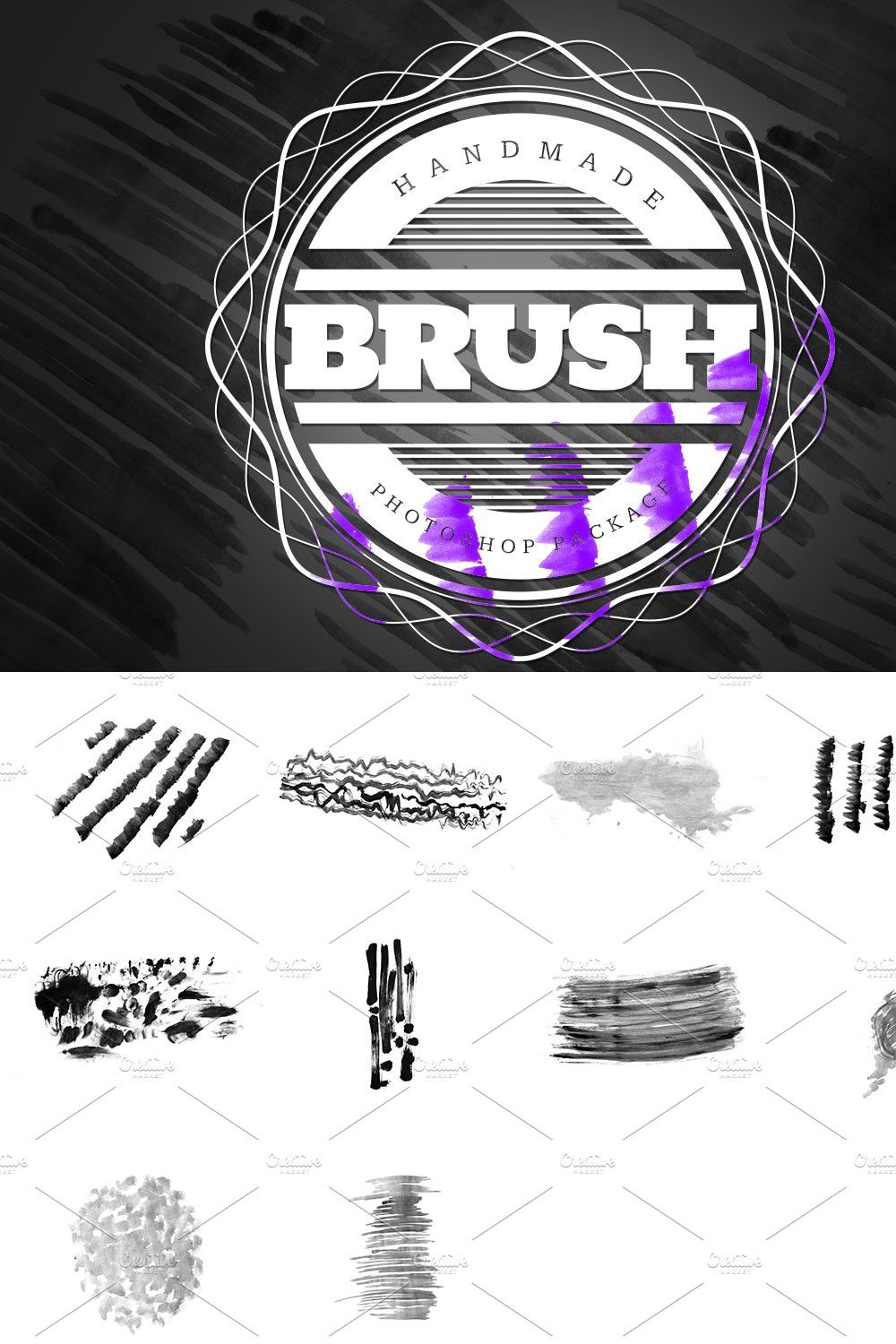 Handmade Brush Pack #5 for Photoshop pinterest preview image.