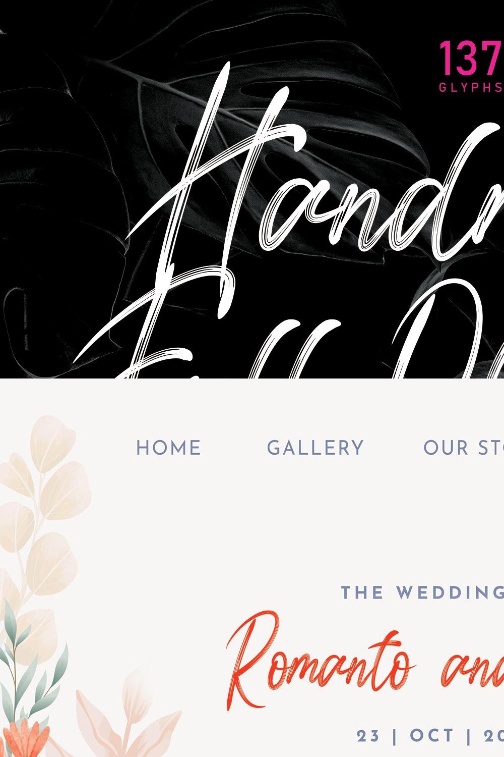 Handmade Full Of love | Script Font pinterest preview image.