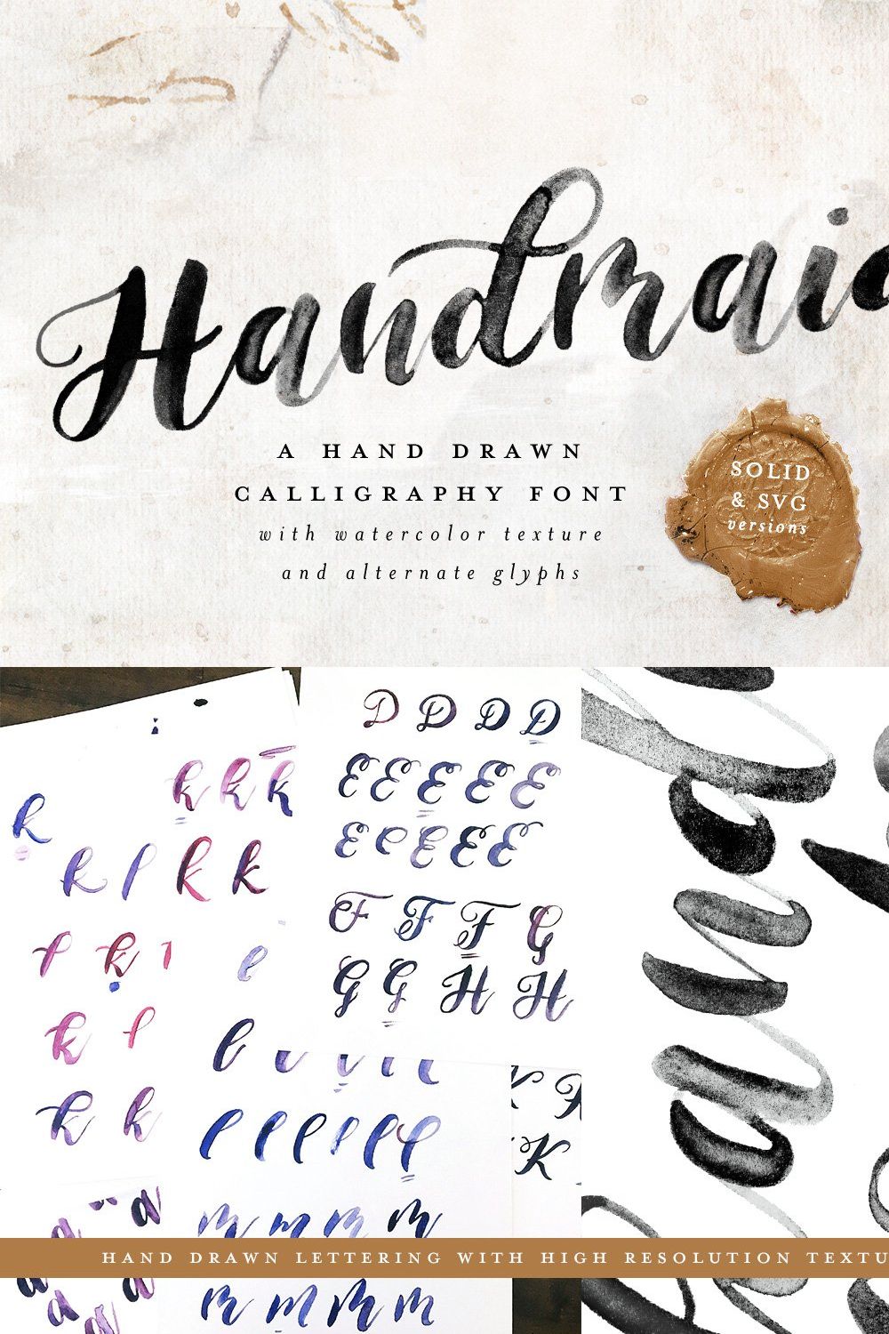 Handmaid SVG + Solid Font pinterest preview image.