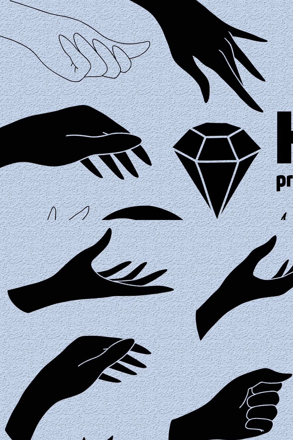 Hands clipart and procreate stamps pinterest preview image.