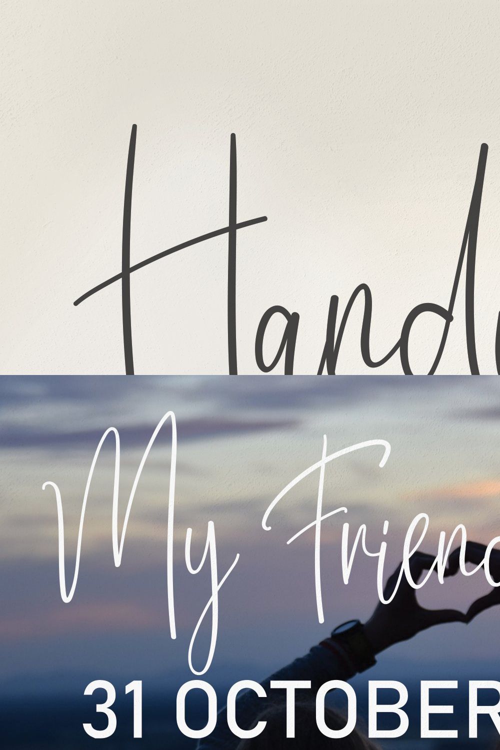 Handwriten | Script Font pinterest preview image.