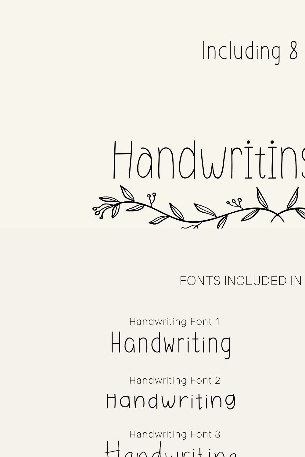 Handwriting Bundle 8 Beautiful Fonts pinterest preview image.